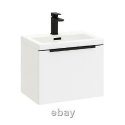 Vanity Unit Cabinet Basin Sink Wall Hung Mounted Ceramic Cloakroom Bathroom 600
