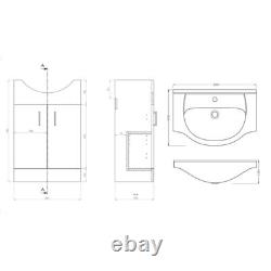 Vanity Unit Combined Sink Toilet Bathroom Suite Furniture Seat Cistern 1400mm