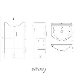 Vanity Unit Combined Sink Toilet Bathroom Suite Furniture Set 1400mm Pan Cistern