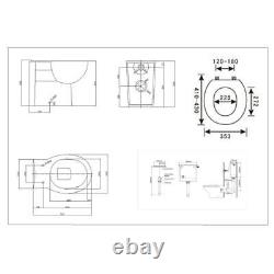 Vanity Unit Combined Sink Toilet Bathroom Suite Furniture Set 1400mm Pan Cistern