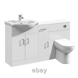 Vanity Unit Combined Sink Toilet Bathroom Suite Furniture Set Cistern Pan 1300mm