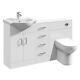 Vanity Unit Combined Sink Toilet Bathroom Suite Furniture Wc Set Drawer 1350mm