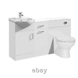 Vanity Unit Combined Sink Toilet Bathroom Suite Furniture WC Set Laundry 1300