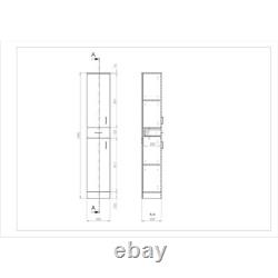 Vanity Unit Combined Sink Toilet Bathroom Suite Furniture WC Set TallBoy 1600mm