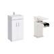 Vanity Unit Sink Basin Bathroom Furniture Set 450 White & Waterfall Mixer Tap