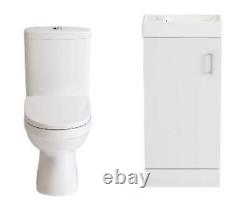 Vanity Unit Sink Basin Close Couplet Bathroom Toilet WC Unit Cloakroom Set White