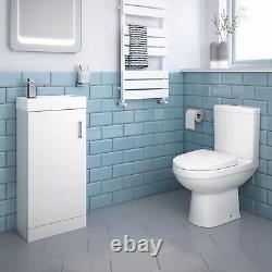 Vanity Unit Sink Basin Close Couplet Bathroom Toilet WC Unit Cloakroom Set White