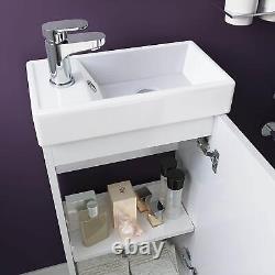 Vanity Unit Sink Basin Close Couplet Bathroom Toilet WC Unit Cloakroom Set White