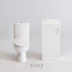 Vanity Unit Sink Basin Close Couplet Bathroom Toilet WC Unit Cloakroom Set White