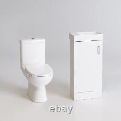 Vanity Unit Sink Basin Close Couplet Bathroom Toilet WC Unit Cloakroom Set White