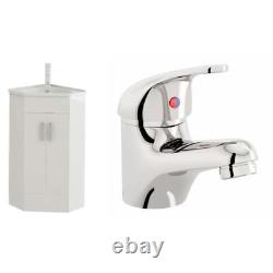 Vanity Unit Sink Basin Furniture Bathroom Set Corner & Mono Chrome Mixer Tap