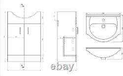 Vanity Unit Sink Basin Furniture Set Bathroom Mono Chrome Mixer Tap 550