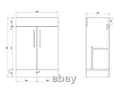 Vanity Unit Sink Basin Planet 600 White Bathroom Gloss Ceramic Cabinet Storage