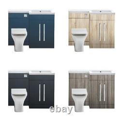 Vanity Unit Sink Basin Toilet Combined Furniture LH RH Hand 1100mm l Shape WC