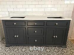 Vanity Unit Washstand Quartz Solid Hardwood Bespoke Made to Order