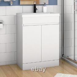 Vanity Unit with Basin Sink Gloss White Floor Standing 500mm Bathroom Cabinet