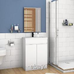 Vanity Unit with Basin Sink Gloss White Floor Standing 500mm Bathroom Cabinet