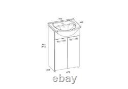 Vanity Unit with Ceramic Wash Basin, 50cm Bathroom Storage Cabinet