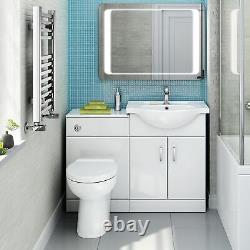 Vanity Unit with Combined Sink & Toilet Bathroom Suite Furniture WC Set 1150