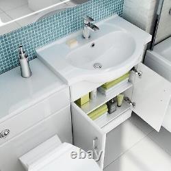 Vanity Unit with Combined Sink & Toilet Bathroom Suite Furniture WC Set 1150