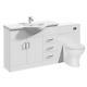 Vanity Unit With Combined Sink Toilet Bathroom Suite Furniture Wc Set 1550mm