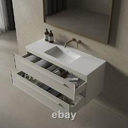 Vanity Unit with Stone Basin Nosa Matte Cappuccino 1200mm