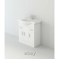 VeeBath Basin Sink White Vanity Furniture Cabinet Storage Bathroom Unit 750mm