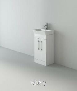 VeeBath Cosmo Bathroom Vanity Gloss White Cabinet Basin Bathroom Furniture Unit