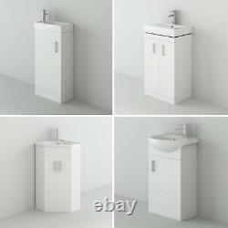 VeeBath High Gloss White Bathroom Vanity Basin Cabinet White Storage Furniture