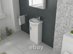 VeeBath Linx Basin Vanity Cabinet White Cloakroom Bathroom Sink Unit 420mm
