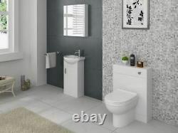 VeeBath Linx Basin Vanity Cabinet White Cloakroom Bathroom Sink Unit 420mm