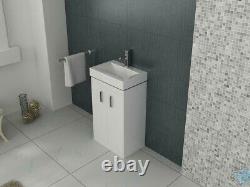 VeeBath Linx Basin Vanity Cabinet White Cloakroom Bathroom Sink Unit 450mm