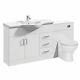 Veebath Linx Bathroom Vanity Unit Wc Toilet Pan Cistern Furniture Set 1550mm