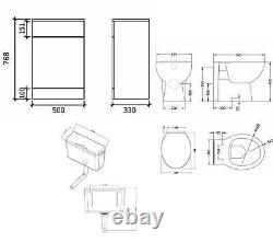 VeeBath Linx 1700mm Bathroom Vanity Unit Cabinet Combination Set with Storage and WC Toilet Unit Pan and Cistern 