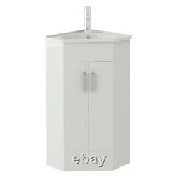 VeeBath Linx Corner Basin Vanity Cabinet Unit White Sink Furniture 500 x 470mm