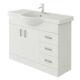Veebath Linx Vanity Basin Cabinet Storage Unit Gloss White Ceramic Sink 1050mm