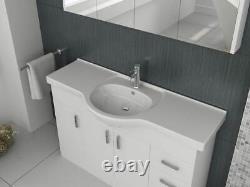 VeeBath Linx Vanity Basin Cabinet Storage Unit Gloss White Ceramic Sink 1200mm