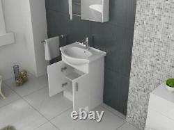 VeeBath Linx Vanity Basin Cabinet Storage Unit Gloss White Ceramic Sink 550mm