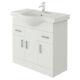 Veebath Linx Vanity Basin Cabinet Storage Unit Gloss White Ceramic Sink 850mm