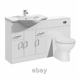 VeeBath Linx Vanity Bathroom Furniture Set WC Toilet Unit Pan Cistern 1250mm