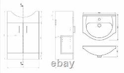 VeeBath Linx Vanity Unit WC Toilet Storage Cabinet Bathroom Furniture 1400mm