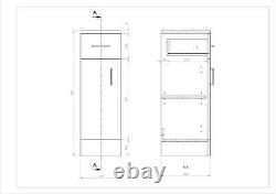 VeeBath Linx Vanity Unit WC Toilet Storage Cabinet Bathroom Furniture 1400mm