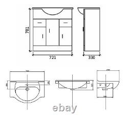 VeeBath Linx Vanity Unit White Basin Sink Storage Cabinet Furniture Set 1500mm