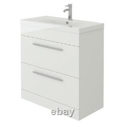 VeeBath Sobek Vanity Basin Cabinet Unit White Storage Sink Furniture 800mm