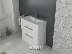 VeeBath Sobek Vanity Basin Cabinet Unit White Storage Sink Furniture 800mm