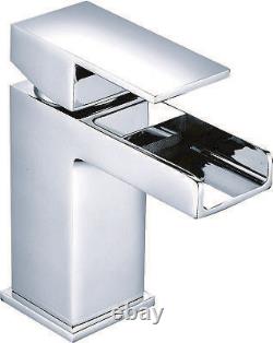 VeeBath Sphinx 600mm Gloss White Vanity Sink Unit & Waterfall Basin Mixer Tap