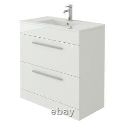 VeeBath Sphinx Vanity Basin Cabinet Unit White Storage Sink Furniture 800mm