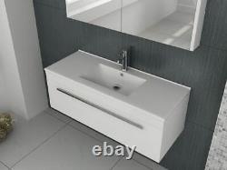 VeeBath Sphinx Vanity Basin Cabinet Wall Hung White Furniture Sink Unit 1000mm