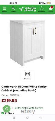 Victorian Plumbing White Chatsworth Bathroom Vanity Unit