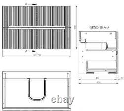 Vitusso Fluted Wood Wall Hung Bathroom Vanity Unit ONLY 600mm